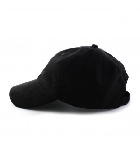 Wrung black suede curve cap